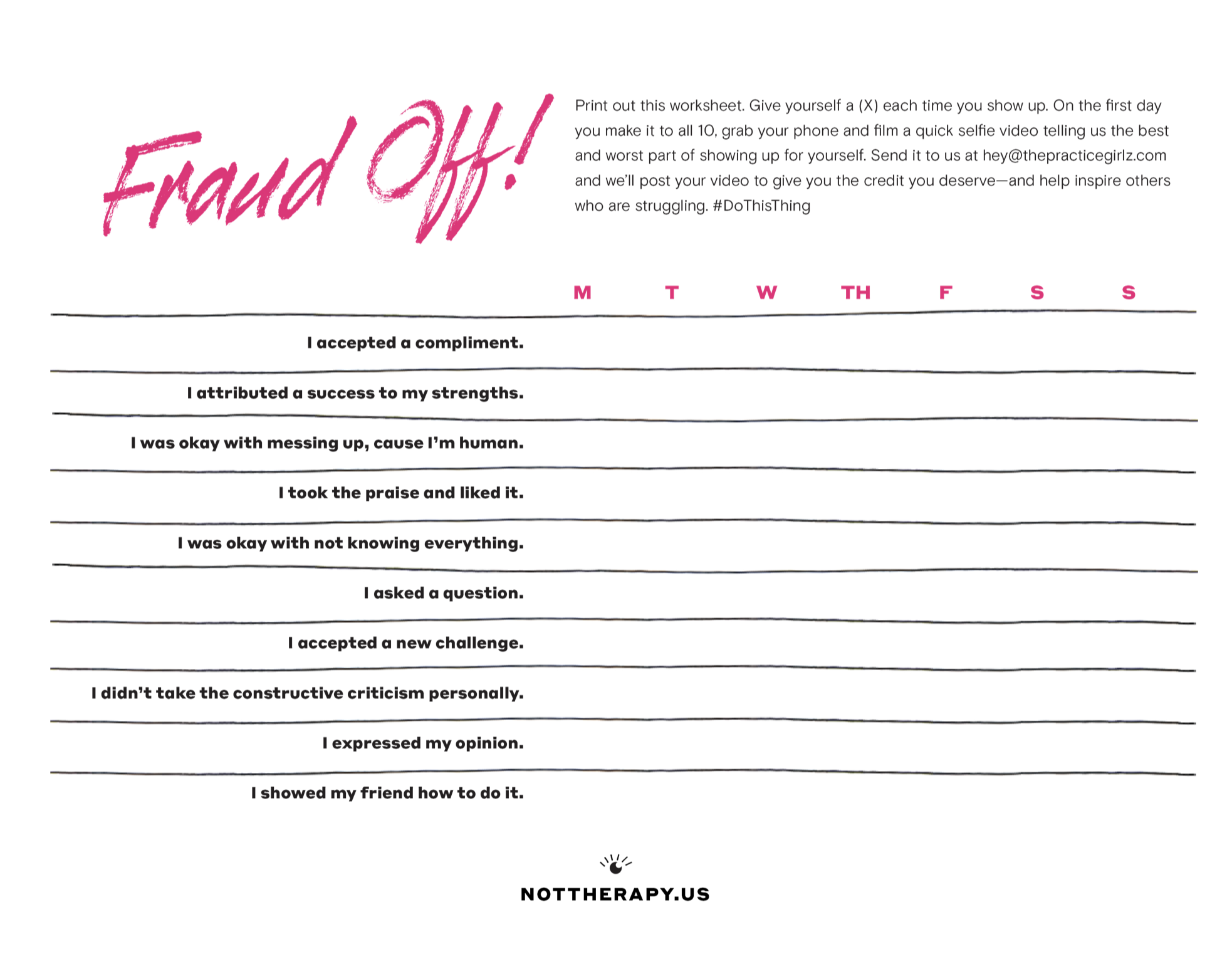 DoThisThing: Fraud Off! - Not Therapy